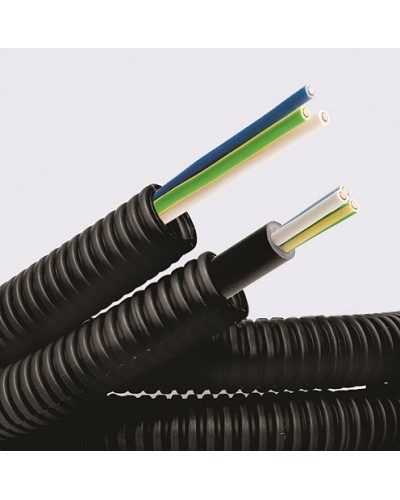 Электротруба ПНД гибкая гофр. д.16мм, цвет черный, с кабелем ВВГнг(А)-LS 3х1,5мм² РЭК ГОСТ+, 50м DKC 7L71650 в Тюмени Труба гофрированная Pintop.ru