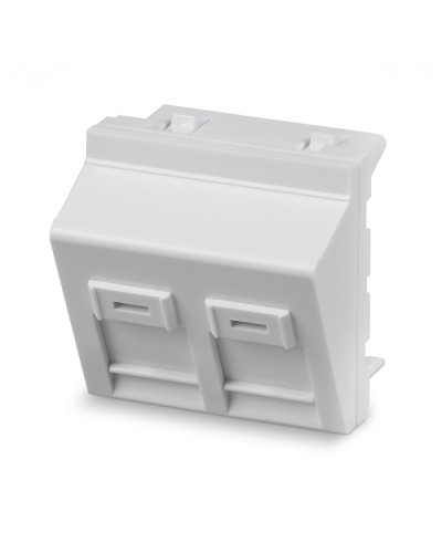 Вставка 45x45 (Mosaic) для 2 модулей формата Keystone Jack, угловая Cabeus (FP-A-45-2M) в Тюмени Модули Keystone Pintop.ru