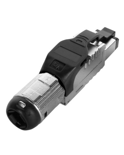 Разъем полевой оконцовки RJ-45 Hyperline (PLUE-8P8C-S-C6A-SH-BK) в Тюмени Патч-корды и пигтейлы Pintop.ru