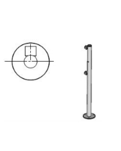 Стойка ограждения с отверстием под фиксатор 2 муфты L-образная, Oxgard Стойка ограждения с отверстием под фиксатор L-образная, 2 муфты слева (ВЗР 1996.09.52) в Тюмени Ограждения Pintop.ru