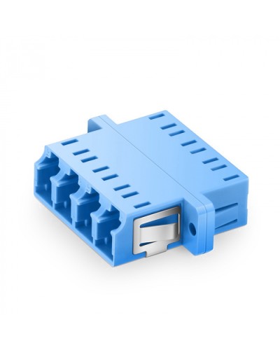 Оптический адаптер OS2, квадро LC, с фланцами, синий Eurolan (36A-S2-4L-02BU) в Тюмени Проходные адаптеры и розетки оптические Pintop.ru