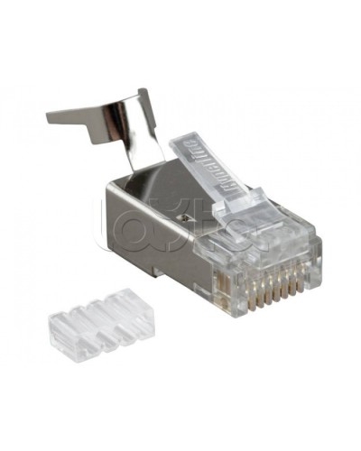 Разъем RJ-45(8P8C) под витую пару, категория 6A, экранированный, со вставкой Hyperline PLUG-8P8C-UV-C6A-SH-50 в Тюмени Коннекторы и разъемы Pintop.ru