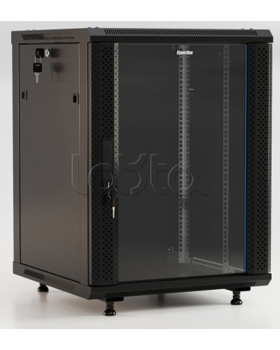Шкаф настенный Hyperline TWB-FC-1566-GP-RAL9004 в Тюмени Шкафы, щиты, боксы, компоненты СКС Pintop.ru
