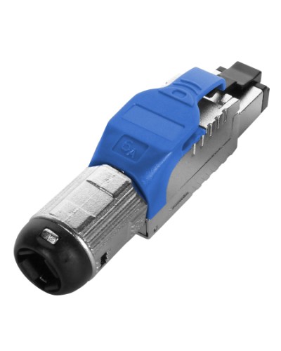 Разъем полевой оконцовки RJ-45 Hyperline (PLUE-8P8C-S-C6A-SH-BL) в Тюмени Патч-корды и пигтейлы Pintop.ru