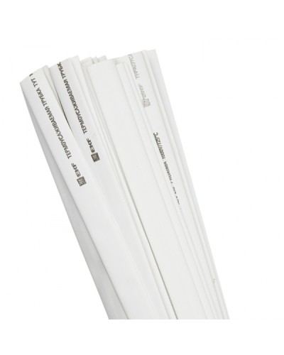 Термоусаживаемая трубка ТУТ нг 12/6 белая в отрезках по 1м EKF PROxima (tut-12-w-1m) в Тюмени Аксессуары для кабель-канала Pintop.ru