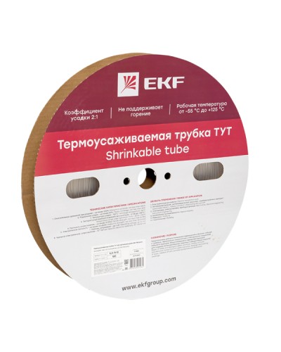 Термоусаживаемая трубка ТУТ 4/2 прозрачная рулон EKF PROxima (tut-4-tr) в Тюмени Аксессуары для кабель-канала Pintop.ru