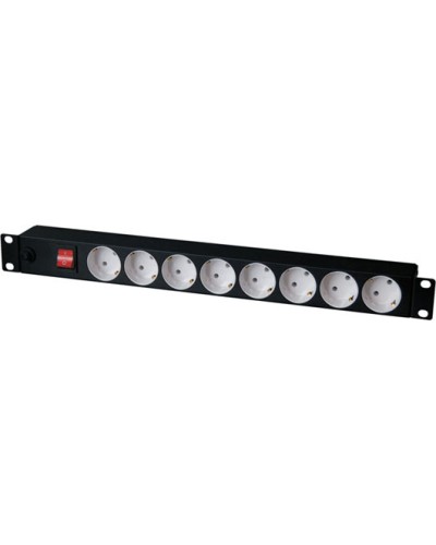Блок розеток 1U, 8 розеток Schuko с фильтром TLK TLK-RS08MF1-BK в Тюмени Блоки розеток Pintop.ru