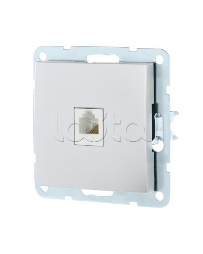 Розетка телефонная RJ-12 с накладкой (серебристый металлик) LK60 Экопласт (865503-1) в Тюмени Розетки компьютерные и телефонные Pintop.ru