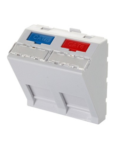 Адаптер 45 × 45 мм для 2 модулей Keystone, наклонный, белый Eurolan (16B-45-04WT) в Тюмени Модули Keystone Pintop.ru