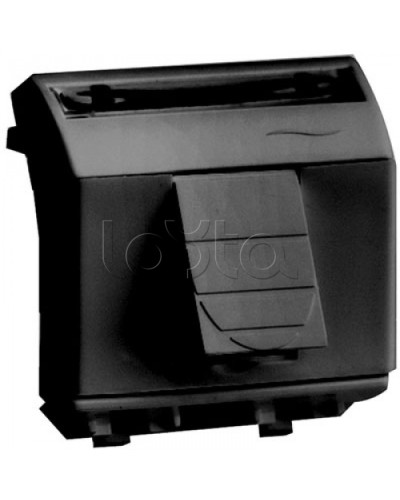 Компьютерная розетка RJ-45, кат.6A 8P8C, Hyperline, Dual IDC: 110&Krone Brava, черн., 2мод DKC 77679N в Тюмени Розетки компьютерные и телефонные Pintop.ru