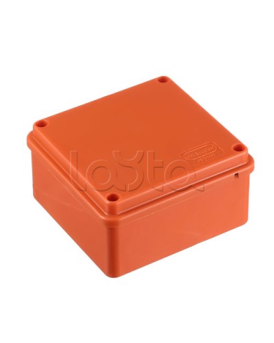 JBS100 Коробка огн. E110, о/п 100х100х55мм, с гладкими стенками, без галогена, IP56, 4P, (2,5-16 мм2), цвет оранж. Экопласт (42327HF) в Тюмени Коробки (ОКЛ) Экопласт Pintop.ru