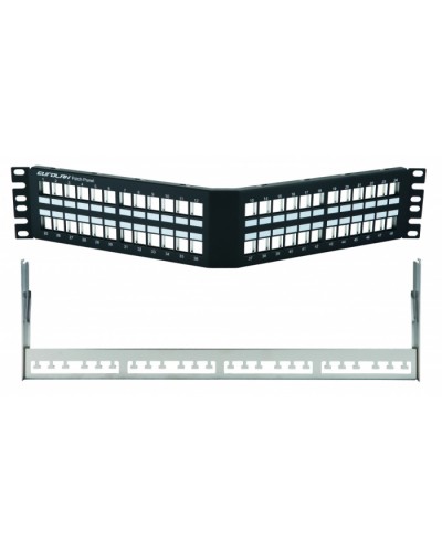 Коммутационная угловая панель 19” наборная, FTP, 2U, 48 портов, черный Eurolan (27A-00-48BL) в Тюмени Патч-панели Pintop.ru