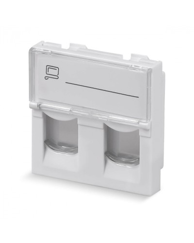 Вставка 45x45 (Mosaic) для 2 модулей формата Keystone Jack (арт.078610) Cabeus (FP-L-45-2M) в Тюмени Модули Keystone Pintop.ru