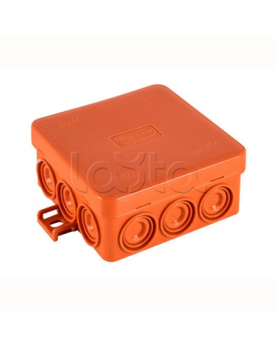 JBL085 Коробка огн. E110, о/п 85х85х38мм, без галогена, 12 вых., IP55, 5P, (0,15-6,0 мм2), цвет оранж. Экопласт (43785HF) в Тюмени Коробки (ОКЛ) Экопласт Pintop.ru