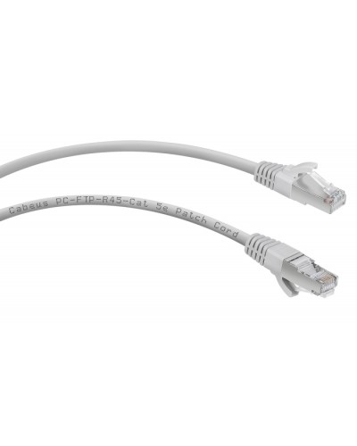 Патч-корд FTP, категория 5e, 1.5 м, экранированный, серый Cabeus PC-FTP-RJ45-Cat.5e-1.5m в Тюмени Патчкорды (медные) Pintop.ru