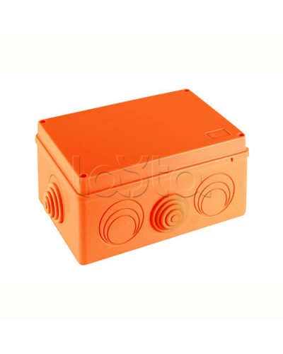 JBS210 Коробка огн. E110, о/п 210х150х100мм, без галогена,8 вых., IP55, 10P, (1,5-10 мм2), цвет оранж. Экопласт (43376HF) в Тюмени Коробки (ОКЛ) Экопласт Pintop.ru