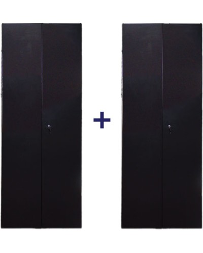 Комплект дверей 42U, 800 мм, черный, передняя - распашная металл, задняя - распашная металл TWT TWT-CBB-DR42-8x-S-M1 в Тюмени Аксессуары для стоек и шкафов Pintop.ru