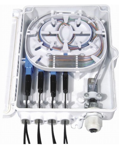 Бокс оптический настенный, 8 портов (SC, duplex LC), без пигтейлов и проходных адаптеров Hyperline FO-WBI-8A-GY в Тюмени Кросс оптический Pintop.ru