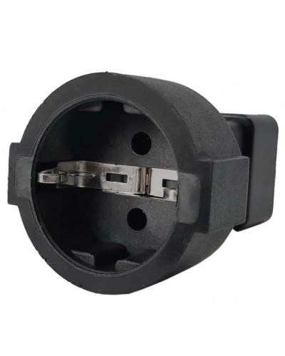 Адаптер переходной, розетка Schuko - вилка C20, 220В, 16А, черный LANMASTER (LAN-PPS/20-BK) в Тюмени Проходные адаптеры и розетки оптические Pintop.ru