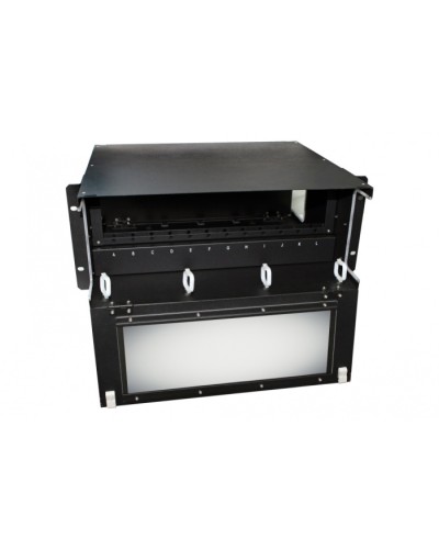 Патч-панель 19” универсальная Hyperline FO-19BX-4U-F2-12xSLT-W120H32-EMP в Тюмени Кросс оптический Pintop.ru