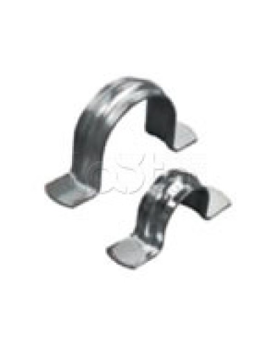Скоба оцинкованная двухлапковая без монтажного отверстия, для трубы D40мм (1уп = 50шт) Экопласт (43641) в Тюмени Держатели, клипсы, скобы Pintop.ru