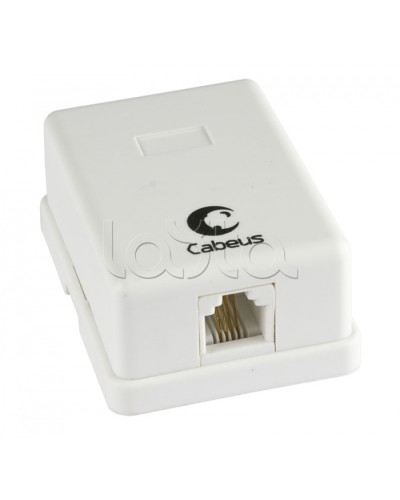 Розетка телефонная RJ-12(6P4C), одинарная, внешняя, белая Cabeus WS-6P4C-TEL-1 в Тюмени Розетки компьютерные и телефонные Pintop.ru