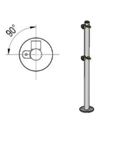 Стойка ограждения L-образная под поворотные створку и секцию 2 полупетли с крепежом, 2 муфты с крепежом слева Oxgard Стойка ограждения с 2-мя полупетлями L-образная слева (ВЗР 1996.09.11) в Тюмени Ограждения Pintop.ru