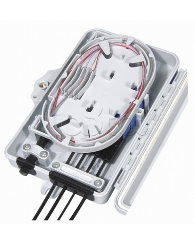 Бокс оптический настенный, 4 порта (SC, duplex LC), без пигтейлов и проходных адаптеров Hyperline FO-WBI-4A-GY в Тюмени Кросс оптический Pintop.ru