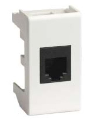 Компьютерная розетка RJ-45, кат.5Е, неэкранированная 8P8C, Hyperline, Dual IDC, белый RAL 9010, DKC 45048 в Тюмени Розетки компьютерные и телефонные Pintop.ru