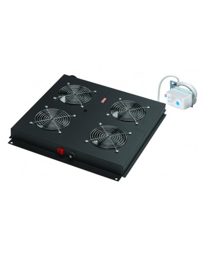 Вентилятор 4-х мод. с мех. терм., со шнуром пит. 1,8м, вилка Shuko, чер. Datarex DR-452411 в Тюмени Вентиляторные модули Pintop.ru