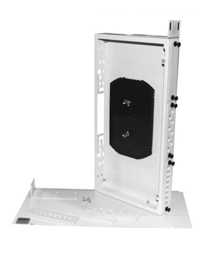 Бокс оптический универсальный 19, от 8 до 24 портов (SC, duplex LC, ST, FC), со сплайс пластиной, без пигтейлов и проходных адаптеров Hyperline FO-19R-1U-3xSLT-W140H42-24UN-GY в Тюмени Кросс оптический Pintop.ru