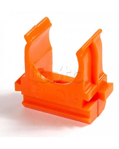 Крепёж-клипса для труб АБС-пластик оранжевая д16 в малой упаковке (10шт/1000шт уп/кор) Промрукав (PR13.0066) в Тюмени Держатели, клипсы, скобы Pintop.ru
