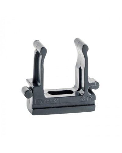 CF16G Держатель (клипса), без галогена, для труб D16мм, цвет чёрный (50шт)Экопласт (41716-50HF-BL) в Тюмени Держатели, клипсы, скобы Pintop.ru