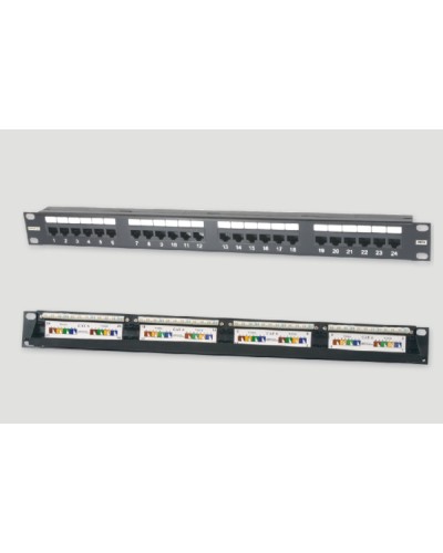 Патч-панель 19, 1U, 24xRJ45 категория 6 Eurolan (27B-U6-24BL) в Тюмени Патч панель Pintop.ru