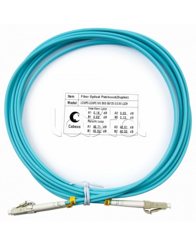 Патч-корд волоконно-оптический MM 50/125 duplex LC-LC LSZH (3м) Cabeus FOP-50-LC-LC-3m в Тюмени Патч-корды оптические Pintop.ru