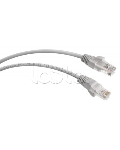 Патч-корд UTP, категория 6, 10 м, неэкранированный, серый Cabeus PC-UTP-RJ45-Cat.6-10m в Тюмени Патчкорды (медные) Pintop.ru