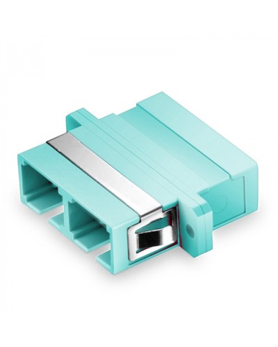 Оптический адаптер, OM3, дуплекс SC, с фланцами, бирюзовый Eurolan (36A-30-2S-02AQ) в Тюмени Проходные адаптеры и розетки оптические Pintop.ru