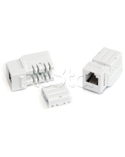 Вставка Keystone Jack, RJ-12(6P6C), 110 IDC, белая Hyperline KJNE-6P6C-C2-90-WH в Тюмени Модули Keystone Pintop.ru