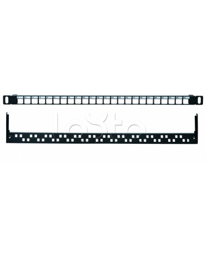 Коммутационная панель 19” наборная, UTP, 0,5U, 24 порта, черный Eurolan (27B-00-24-05BL) в Тюмени Патч панель Pintop.ru