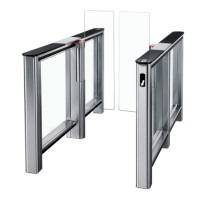 Турникет PERCo-ST-01 с крышками из закал. стекла с центральной вставкой из нерж. стали со створками PERCo-AТG-300H