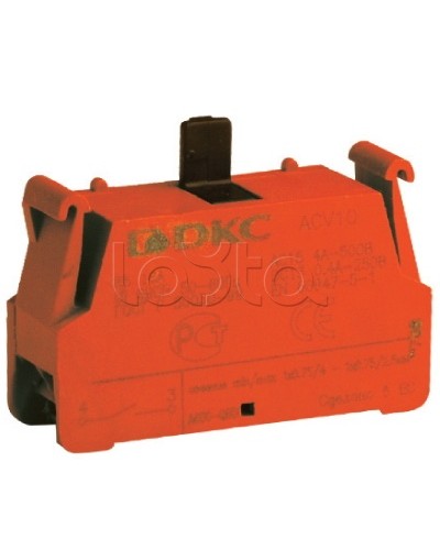 Блок контактный с клеммным безвинтовым зажимом, нормально-замкнутый DKC ACV01 (5 шт/уп) в Тюмени Клеммные колодки Pintop.ru