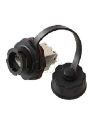 Индустриальный модуль-вставка NIKOMAX, Кат.6a (Класс Ea), 500МГц, RJ45/8P8C, 110/KRONE, T568A/B, экранированный, IP67, с защитной крышкой, черный NIKOMAX (NMC-KJSA2-IS-BK) в Тюмени Модули Keystone Pintop.ru