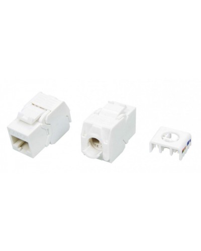Вставка Keystone Jack RJ-45(8P8C) Hyperline KJ8-8P8C-C6A-180-TLS-WH в Тюмени Модули Keystone Pintop.ru