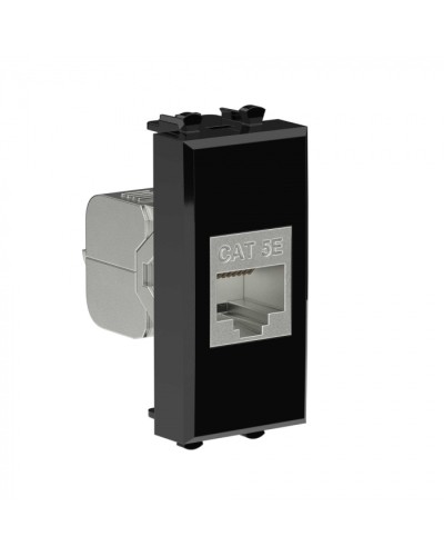 Avanti Компьютерная розетка RJ-45 без шторки модульная, кат.5е экран., Черный квадрат 1модуль DKC (4402761) в Тюмени Коннекторы Pintop.ru