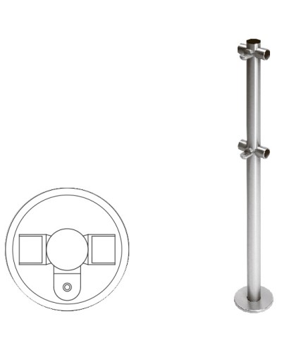 Cтойка ограждения Т-образная с 2-мя полупетлями (антик серебро) Oxgard в Тюмени Ограждения Pintop.ru