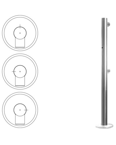 Стойка ограждения односторонняя с отверстием под фиксатор справа (антик серебро) Oxgard в Тюмени Ограждения Pintop.ru