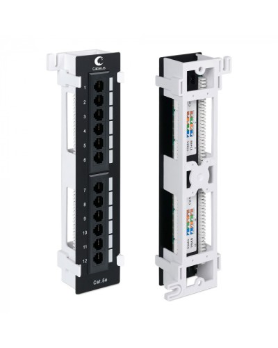 Патч-панель настенная, 12 портов RJ-45, категория 5е, с подставкой Cabeus PL-12-Cat.5e-WL-Dual IDC в Тюмени Патч панель Pintop.ru