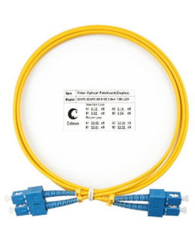 Патч-корд волоконно-оптический SM 9/125 duplex SC/SC LSZH (1,5 м) Cabeus FOP(d)-9-SC-SC-1,5M в Тюмени Патч-корды оптические Pintop.ru