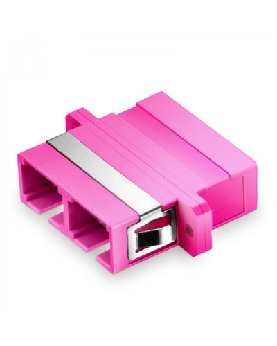 Оптический адаптер OM4, дуплекс SC, с фланцами, пурпурный Eurolan (36A-40-2S-02MG) в Тюмени Проходные адаптеры и розетки оптические Pintop.ru