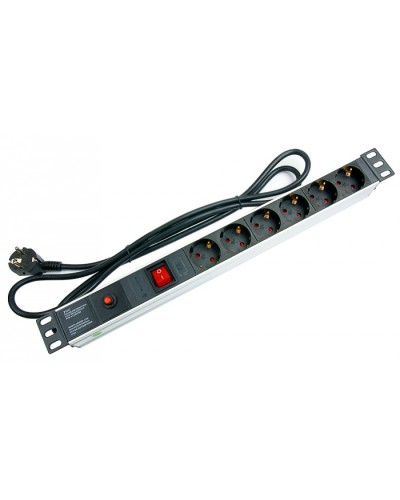 Блок на 6 розеток EU горизонтальный для 19 шкафов Cabeus PDU-6P-F-2EU в Тюмени Блоки розеток Pintop.ru